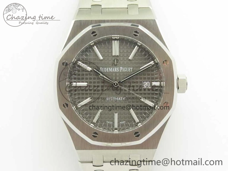 Royal Oak 41mm 15400 SS JF 1:1 Best Edition Gray Textured Dial on SS Bracelet A3120 V5