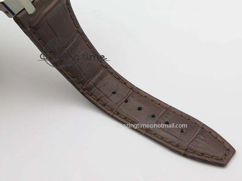 Royal Oak 41mm 15400 SS JF 1:1 Best Edition Silver Dial On Brown Leather Strap A3120