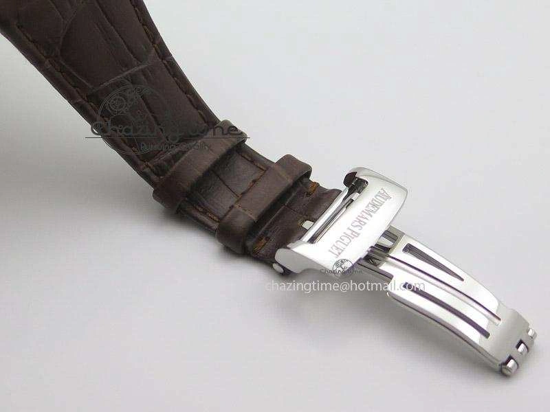 Royal Oak 41mm 15400 SS JF 1:1 Best Edition Silver Dial On Brown Leather Strap A3120