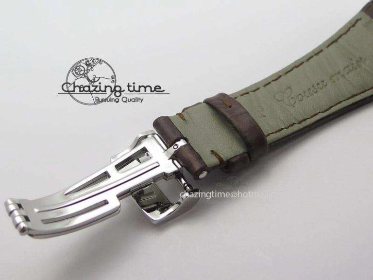 Royal Oak 41mm 15400 SS JF 1:1 Best Edition Silver Dial On Brown Leather Strap A3120