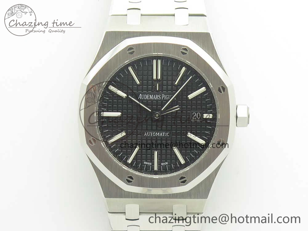 Royal Oak 41mm 15400 SS OMF 1:1 Best Edition Black Dial on SS Bracelet A3120