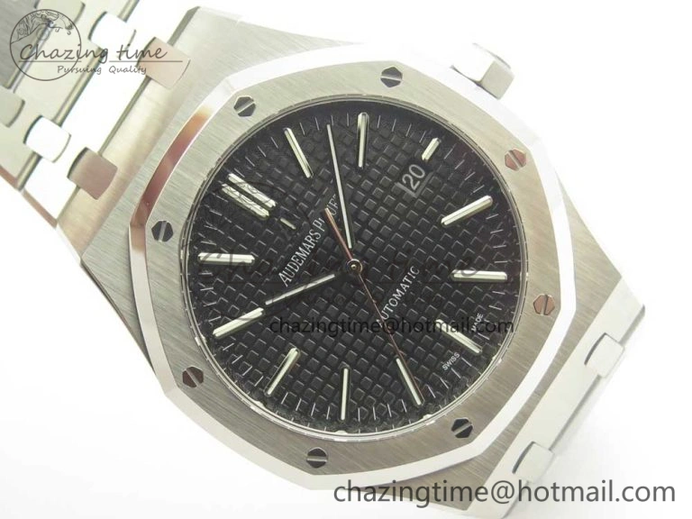 Royal Oak 41mm 15400 SS OMF 1:1 Best Edition Black Dial on SS Bracelet A3120
