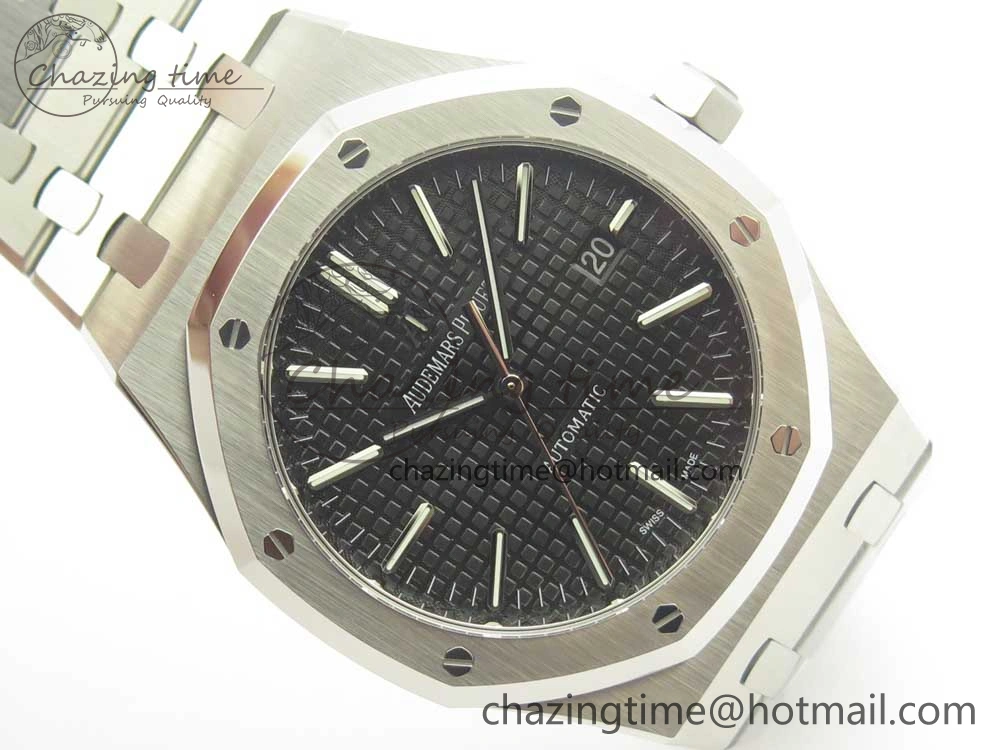 Royal Oak 41mm 15400 SS OMF 1:1 Best Edition Black Dial on SS Bracelet A3120