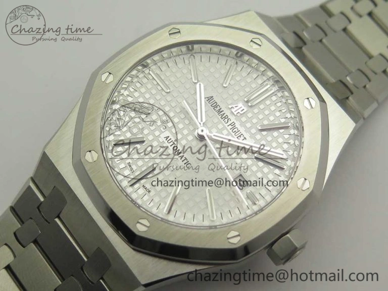 Royal Oak 41mm 15400 SS OMF 1:1 Best Edition White Dial on SS Bracelet A3120