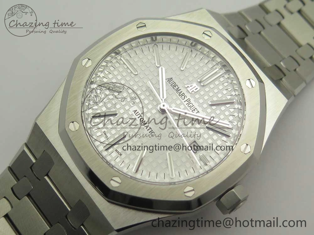 Royal Oak 41mm 15400 SS OMF 1:1 Best Edition White Dial on SS Bracelet A3120