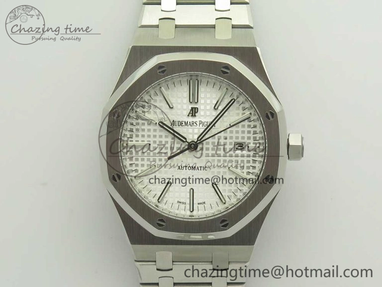 Royal Oak 41mm 15400 SS OMF 1:1 Best Edition White Dial on SS Bracelet A3120