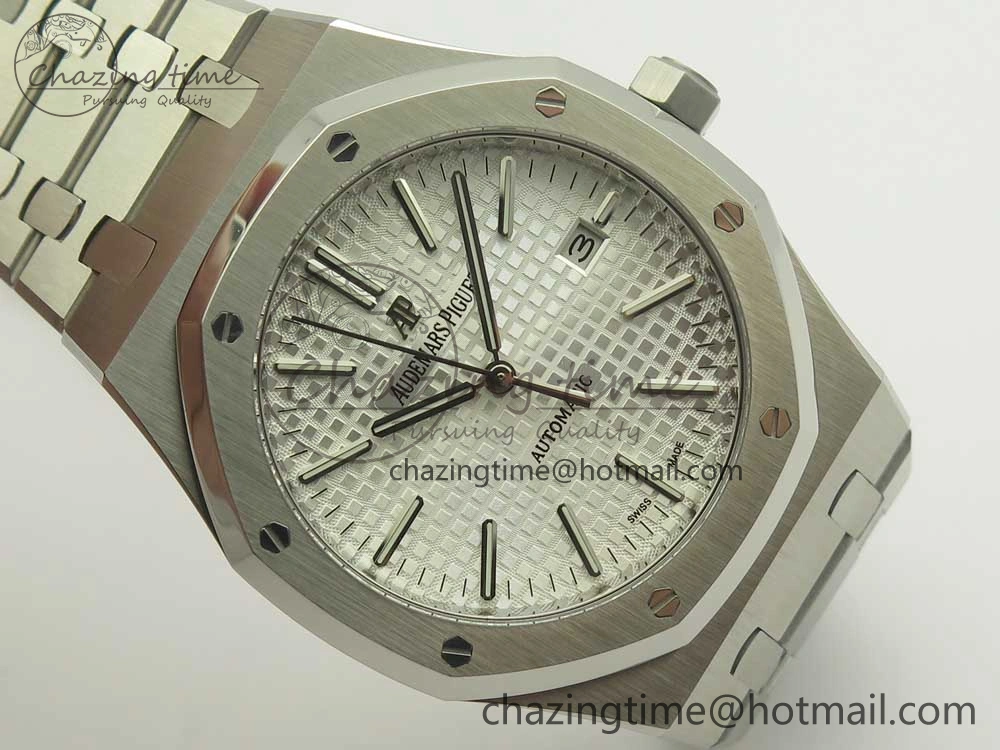 Royal Oak 41mm 15400 SS OMF 1:1 Best Edition White Dial on SS Bracelet A3120