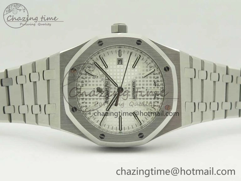 Royal Oak 41mm 15400 SS OMF 1:1 Best Edition White Dial on SS Bracelet A3120