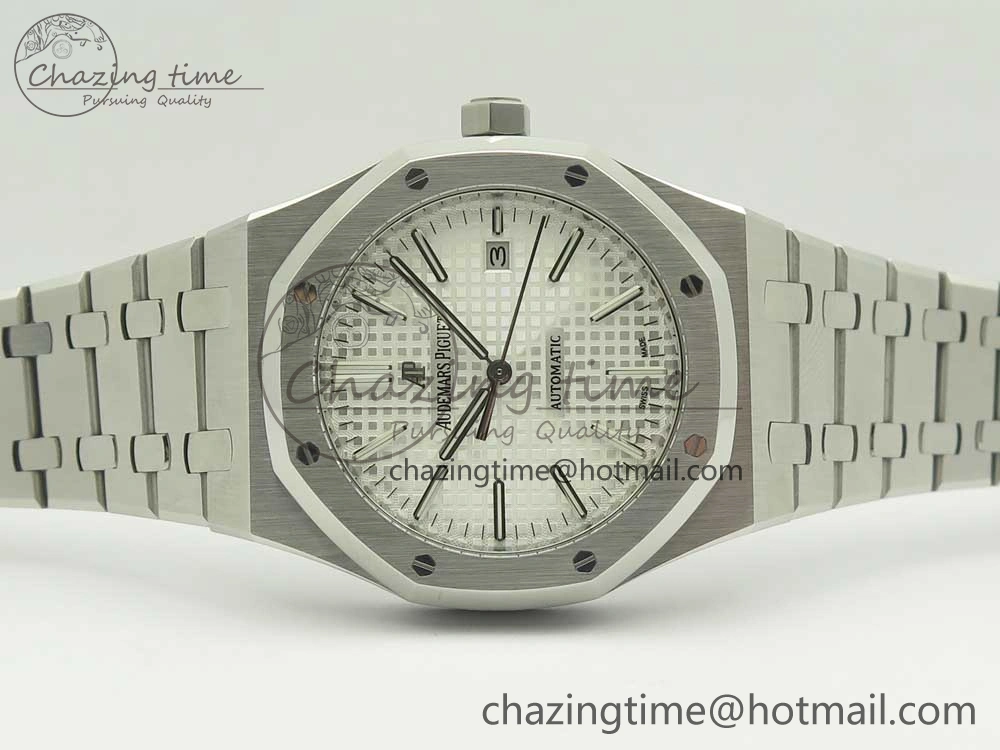 Royal Oak 41mm 15400 SS OMF 1:1 Best Edition White Dial on SS Bracelet A3120