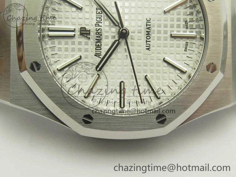 Royal Oak 41mm 15400 SS OMF 1:1 Best Edition White Dial on SS Bracelet A3120