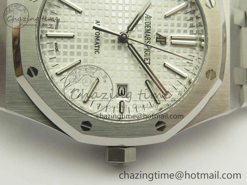 Royal Oak 41mm 15400 SS OMF 1:1 Best Edition White Dial on SS Bracelet A3120