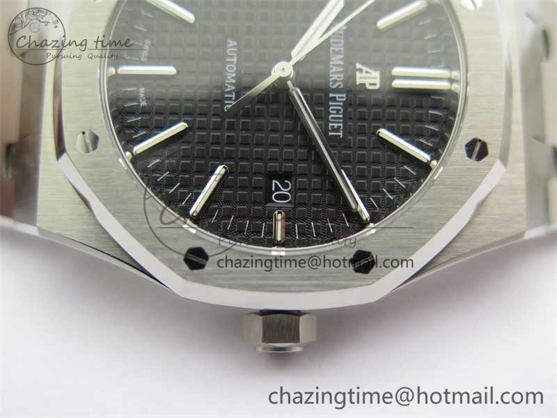 Royal Oak 41mm 15400 SS RSF 1:1 Best Edition Black Textured Dial on SS Bracelet A3120 Super Clone