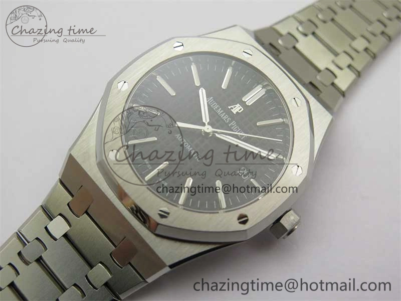 Royal Oak 41mm 15400 SS RSF 1:1 Best Edition Black Textured Dial on SS Bracelet A3120 Super Clone