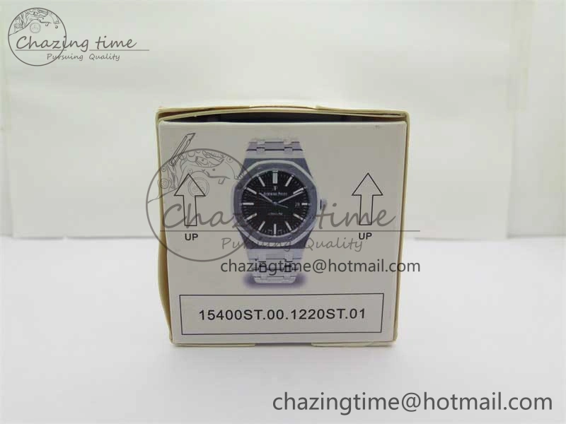 Royal Oak 41mm 15400 SS RSF 1:1 Best Edition Black Textured Dial on SS Bracelet A3120 Super Clone