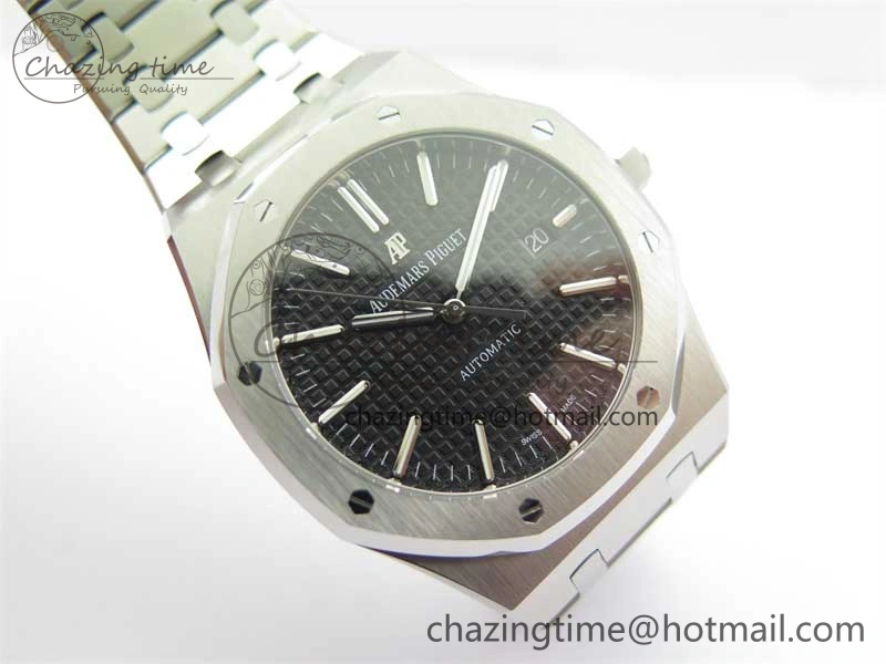 Royal Oak 41mm 15400 SS RSF 1:1 Best Edition Black Textured Dial on SS Bracelet A3120 Super Clone