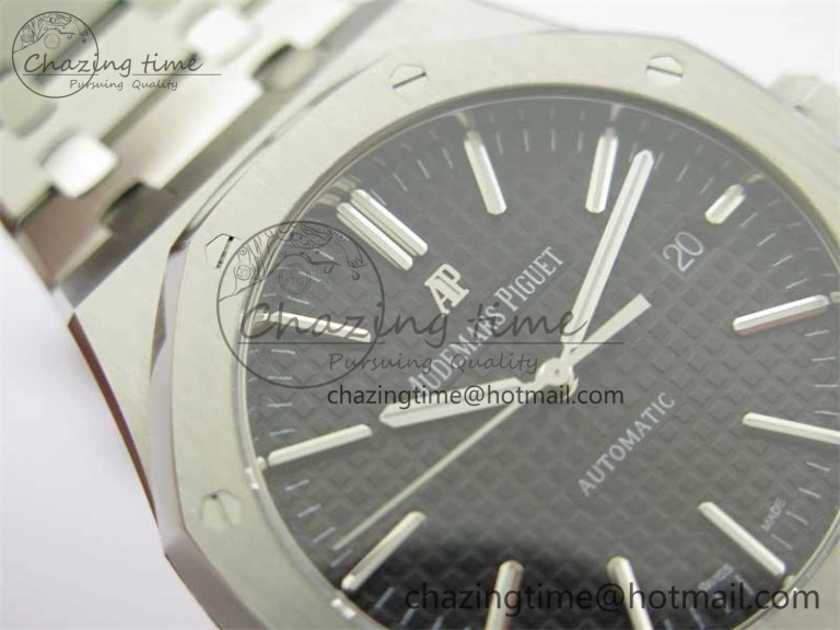 Royal Oak 41mm 15400 SS RSF 1:1 Best Edition Black Textured Dial on SS Bracelet A3120 Super Clone