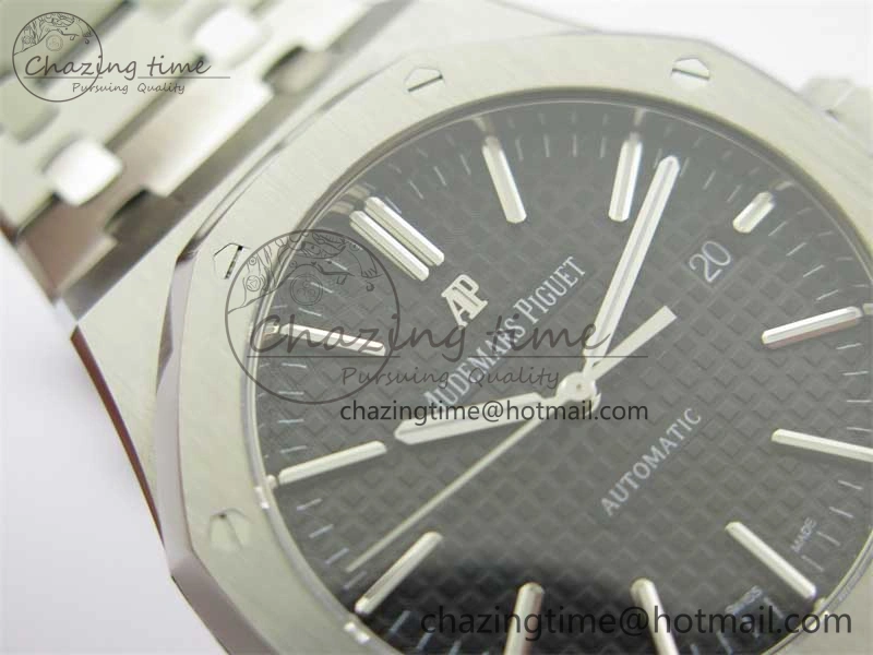 Royal Oak 41mm 15400 SS RSF 1:1 Best Edition Black Textured Dial on SS Bracelet A3120 Super Clone