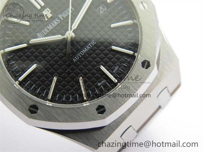 Royal Oak 41mm 15400 SS RSF 1:1 Best Edition Black Textured Dial on SS Bracelet A3120 Super Clone