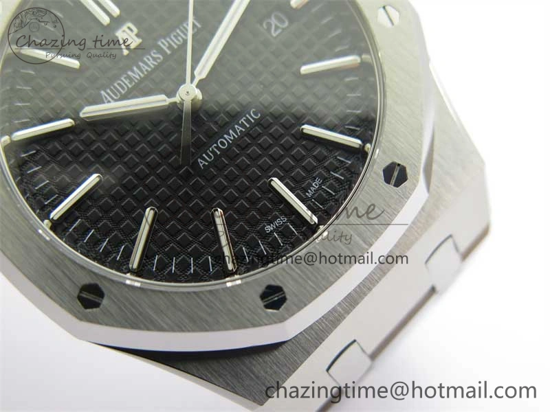 Royal Oak 41mm 15400 SS RSF 1:1 Best Edition Black Textured Dial on SS Bracelet A3120 Super Clone