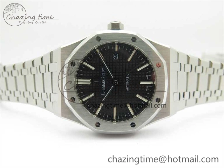 Royal Oak 41mm 15400 SS RSF 1:1 Best Edition Black Textured Dial on SS Bracelet A3120 Super Clone