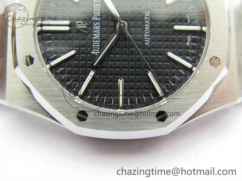 Royal Oak 41mm 15400 SS RSF 1:1 Best Edition Black Textured Dial on SS Bracelet A3120 Super Clone