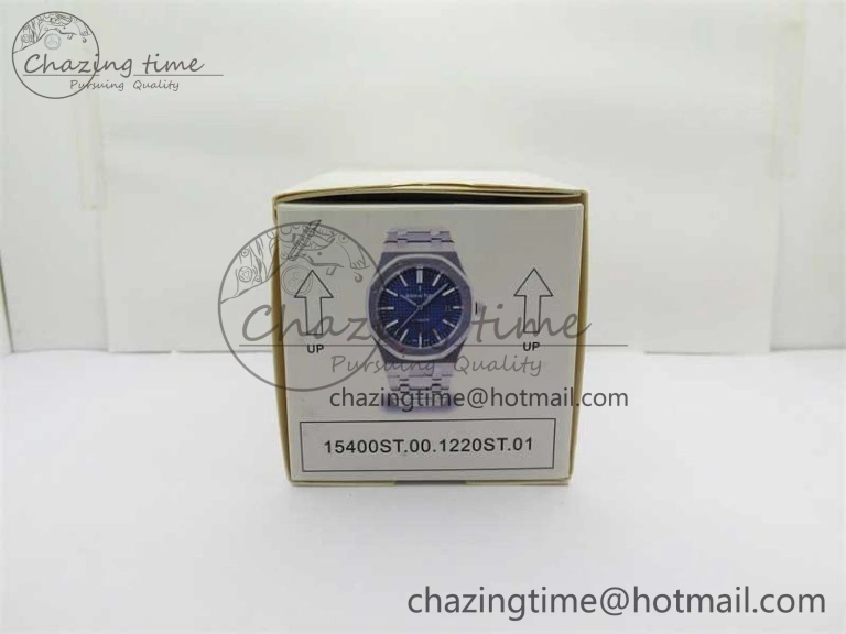 Royal Oak 41mm 15400 SS RSF 1:1 Best Edition Blue Textured Dial on SS Bracelet A3120 Super Clone