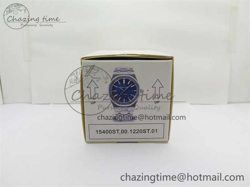 Royal Oak 41mm 15400 SS RSF 1:1 Best Edition Blue Textured Dial on SS Bracelet A3120 Super Clone