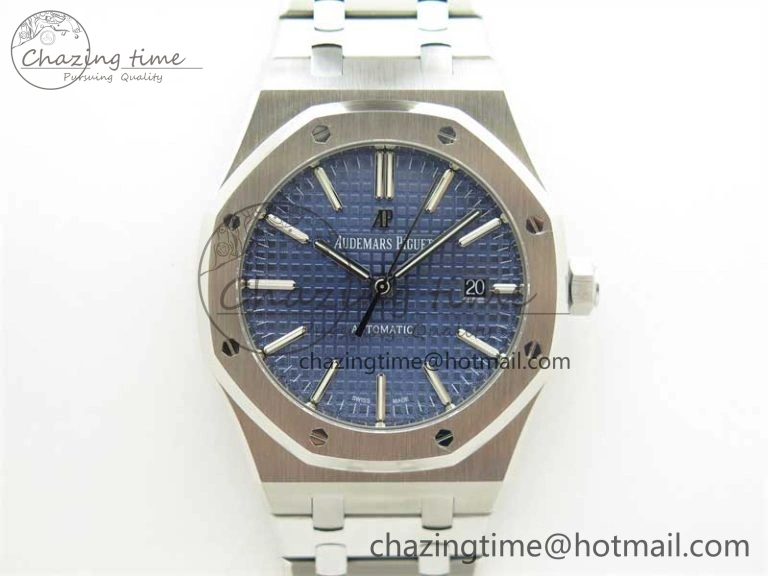 Royal Oak 41mm 15400 SS RSF 1:1 Best Edition Blue Textured Dial on SS Bracelet A3120 Super Clone