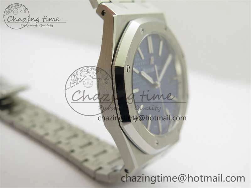 Royal Oak 41mm 15400 SS RSF 1:1 Best Edition Blue Textured Dial on SS Bracelet A3120 Super Clone