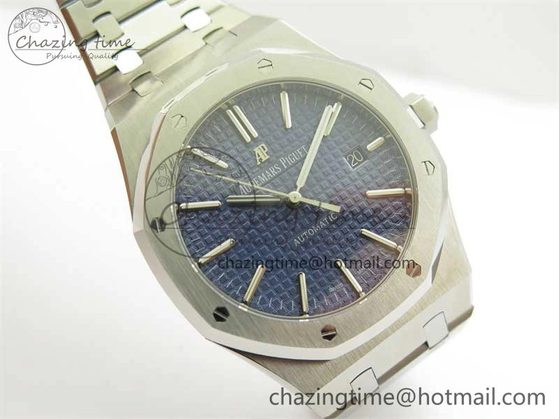 Royal Oak 41mm 15400 SS RSF 1:1 Best Edition Blue Textured Dial on SS Bracelet A3120 Super Clone