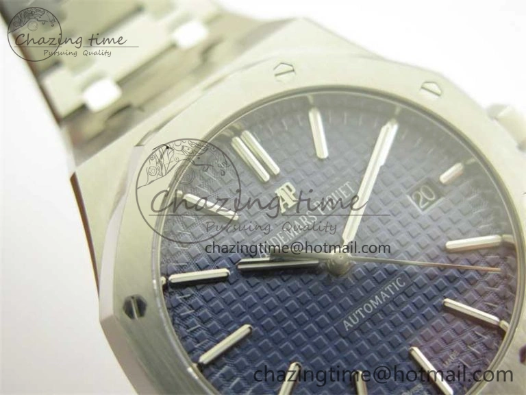 Royal Oak 41mm 15400 SS RSF 1:1 Best Edition Blue Textured Dial on SS Bracelet A3120 Super Clone