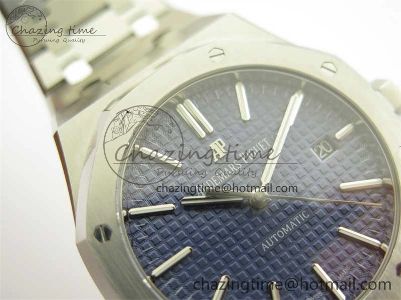 Royal Oak 41mm 15400 SS RSF 1:1 Best Edition Blue Textured Dial on SS Bracelet A3120 Super Clone