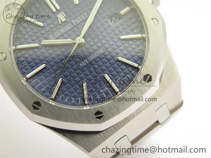Royal Oak 41mm 15400 SS RSF 1:1 Best Edition Blue Textured Dial on SS Bracelet A3120 Super Clone