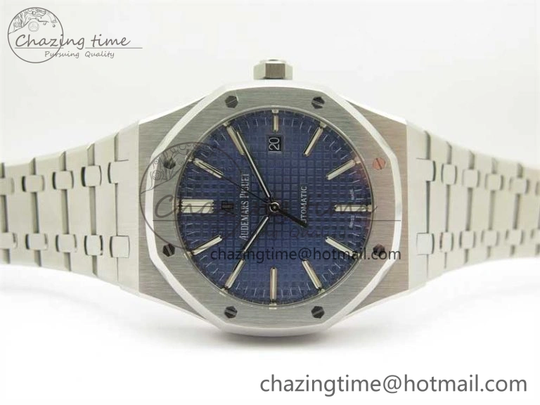 Royal Oak 41mm 15400 SS RSF 1:1 Best Edition Blue Textured Dial on SS Bracelet A3120 Super Clone