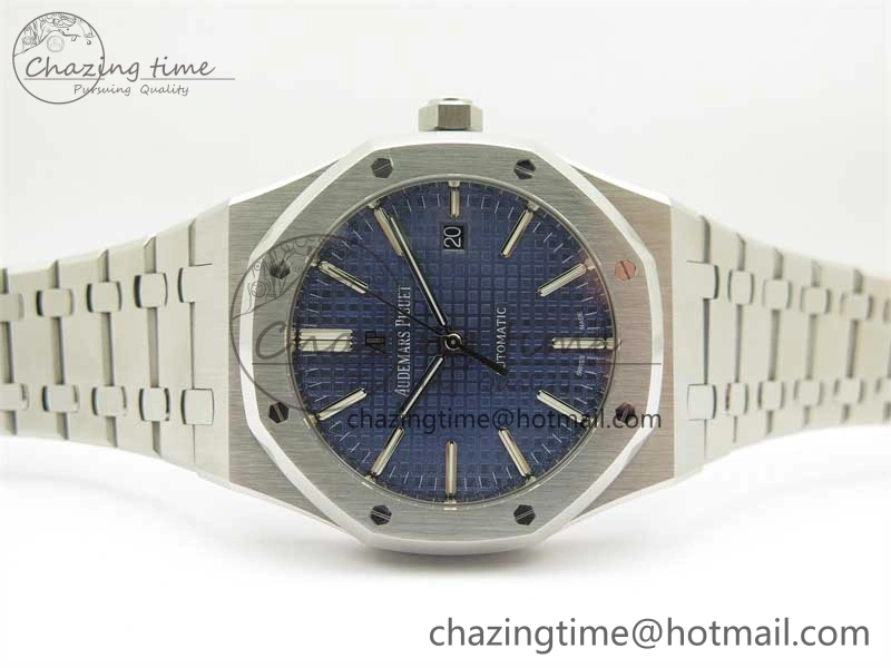 Royal Oak 41mm 15400 SS RSF 1:1 Best Edition Blue Textured Dial on SS Bracelet A3120 Super Clone