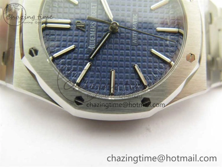 Royal Oak 41mm 15400 SS RSF 1:1 Best Edition Blue Textured Dial on SS Bracelet A3120 Super Clone
