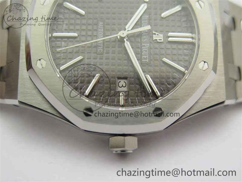 Royal Oak 41mm 15400 SS RSF 1:1 Best Edition Gray Textured Dial on SS Bracelet A3120 Super Clone
