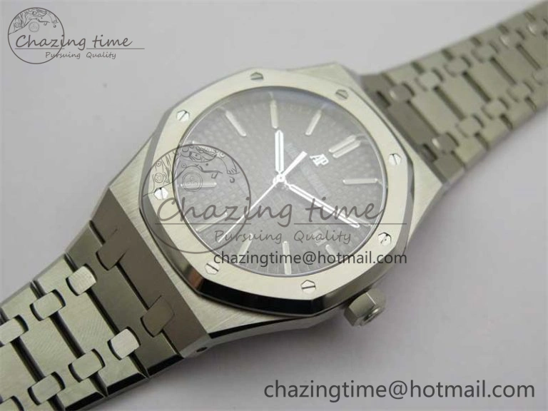 Royal Oak 41mm 15400 SS RSF 1:1 Best Edition Gray Textured Dial on SS Bracelet A3120 Super Clone