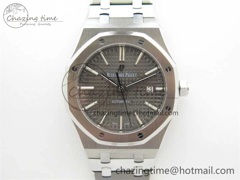 Royal Oak 41mm 15400 SS RSF 1:1 Best Edition Gray Textured Dial on SS Bracelet A3120 Super Clone