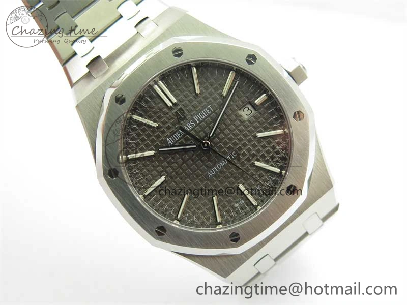 Royal Oak 41mm 15400 SS RSF 1:1 Best Edition Gray Textured Dial on SS Bracelet A3120 Super Clone