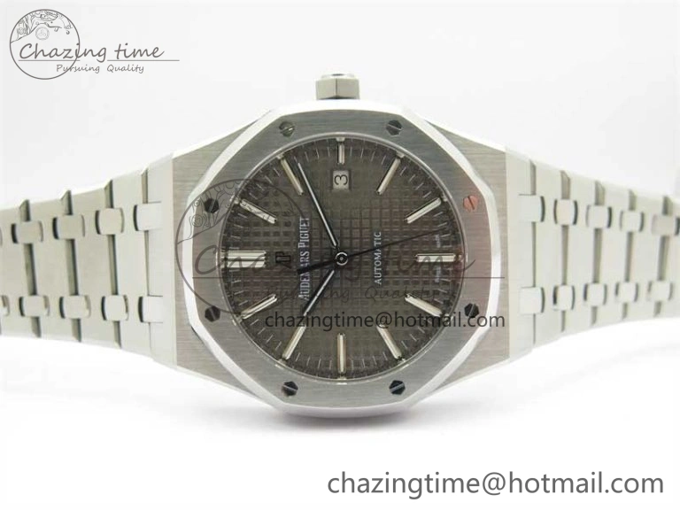 Royal Oak 41mm 15400 SS RSF 1:1 Best Edition Gray Textured Dial on SS Bracelet A3120 Super Clone