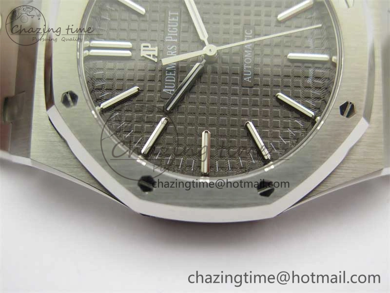 Royal Oak 41mm 15400 SS RSF 1:1 Best Edition Gray Textured Dial on SS Bracelet A3120 Super Clone