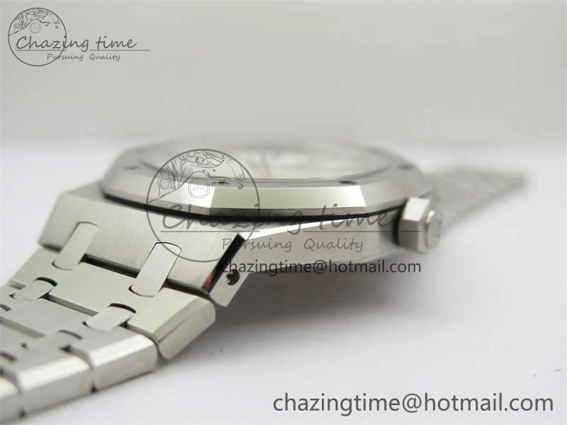 Royal Oak 41mm 15400 SS RSF 1:1 Best Edition White Textured Dial on SS Bracelet A3120 Super Clone