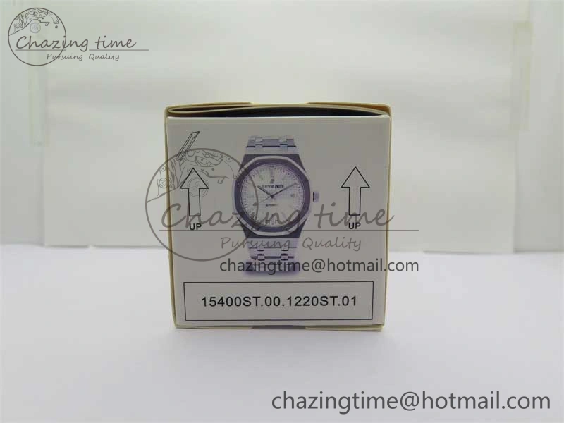 Royal Oak 41mm 15400 SS RSF 1:1 Best Edition White Textured Dial on SS Bracelet A3120 Super Clone