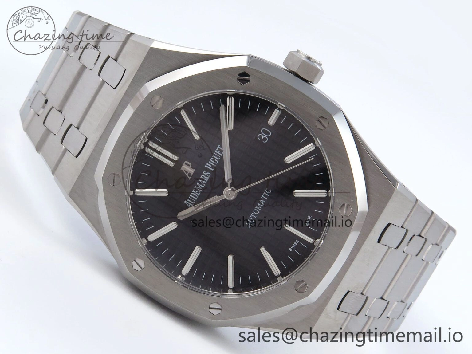 Royal Oak 41mm 15400 SS TKF 1:1 Best Edition Black Dial on SS Bracelet SA4302 Super Clone