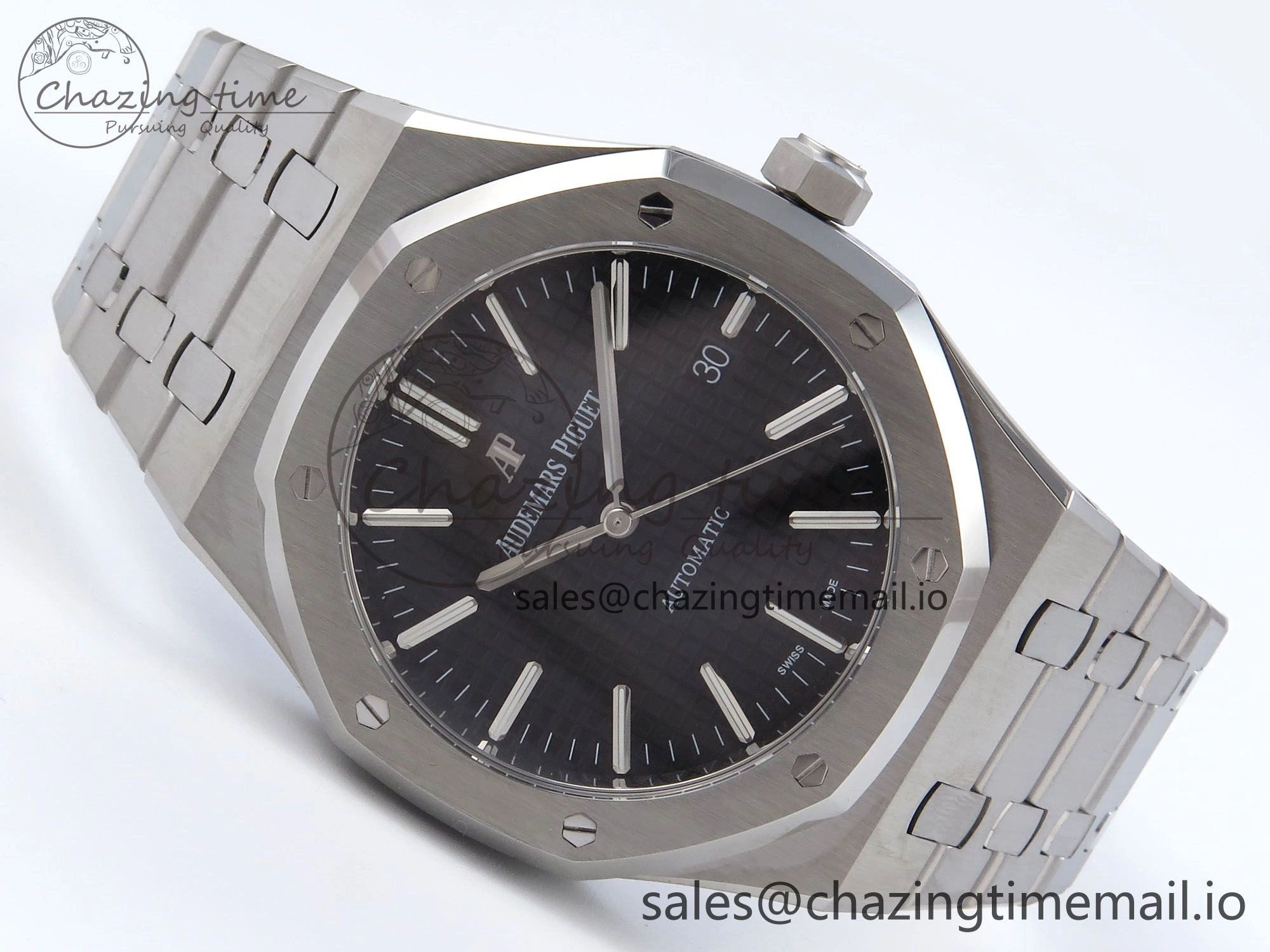 Royal Oak 41mm 15400 SS TKF 1:1 Best Edition Black Dial on SS Bracelet SA4302 Super Clone