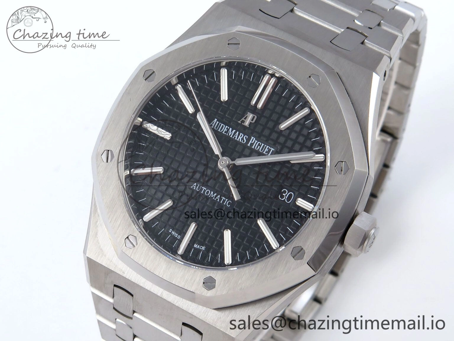 Royal Oak 41mm 15400 SS TKF 1:1 Best Edition Black Dial on SS Bracelet SA4302 Super Clone