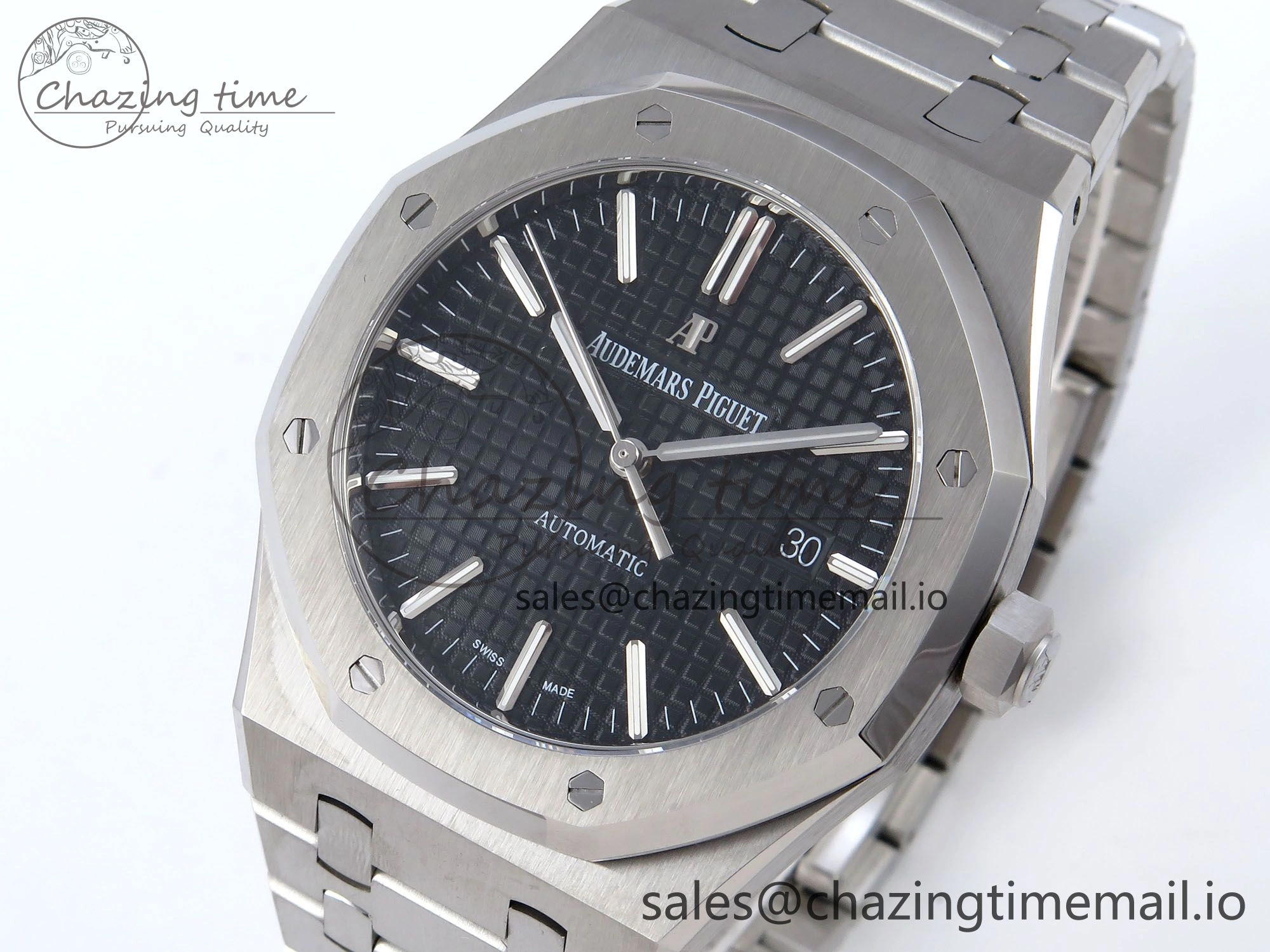 Royal Oak 41mm 15400 SS TKF 1:1 Best Edition Black Dial on SS Bracelet SA4302 Super Clone