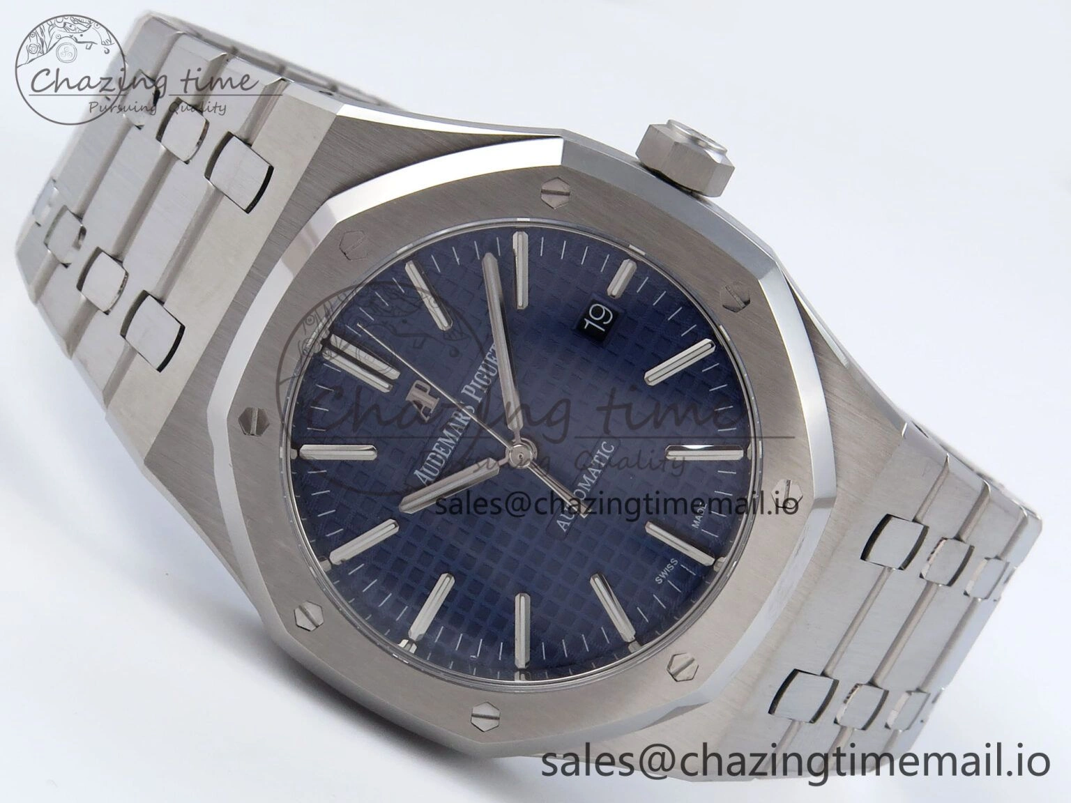 Royal Oak 41mm 15400 SS TKF 1:1 Best Edition Blue Dial on SS Bracelet SA4302 Super Clone
