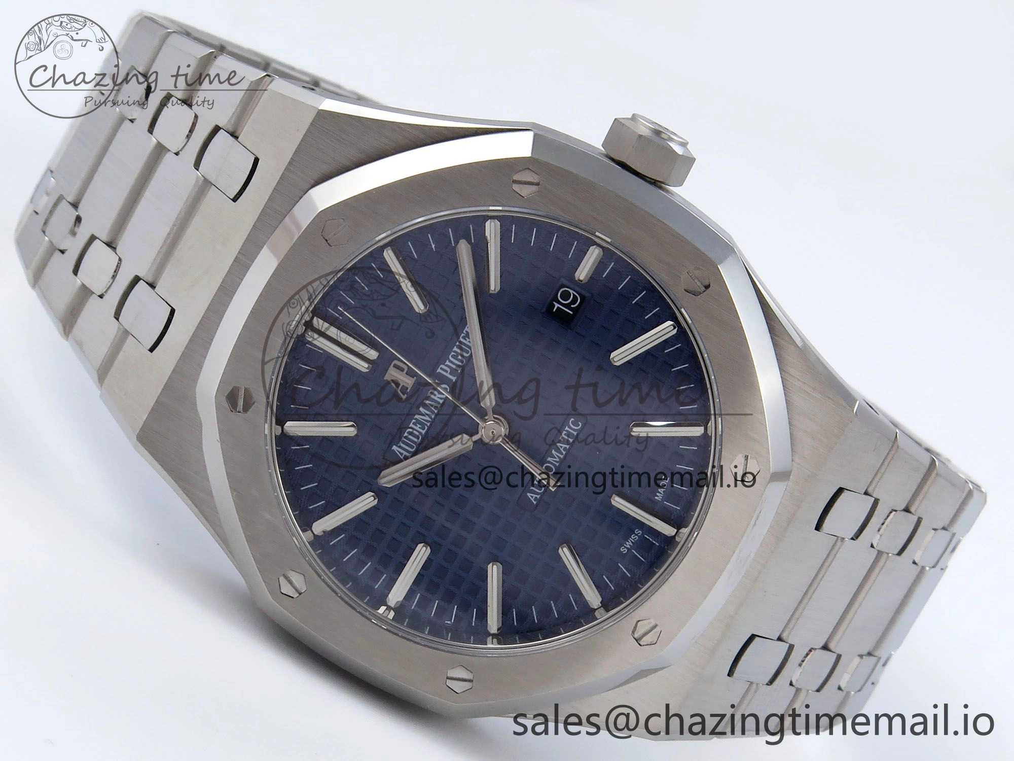 Royal Oak 41mm 15400 SS TKF 1:1 Best Edition Blue Dial on SS Bracelet SA4302 Super Clone